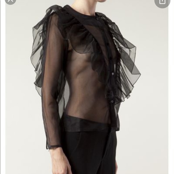 Stunning Rodebjer organza ruffle blouse 💯% silk. - Picture 6 of 16